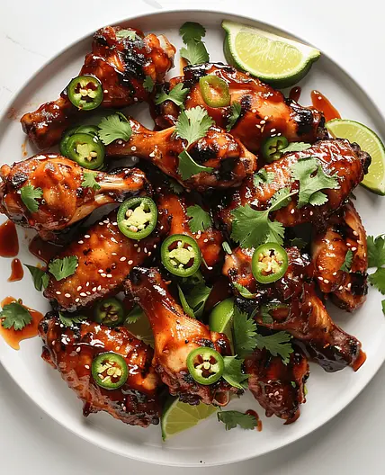 BBQ Pineapple & Jalapeño Glazed Chicken Wings