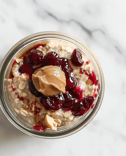 Cherry Peanut Butter Overnight Oats