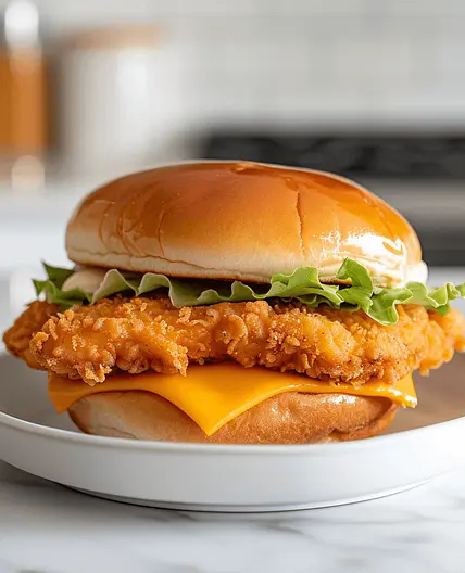 Crispy Chicken Cutlet Sandwich with Cheddar & Garlic-Lemon Mayo