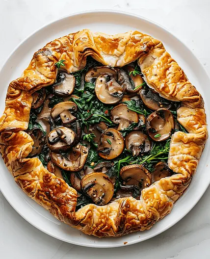 Savory Mushroom and Spinach Galette