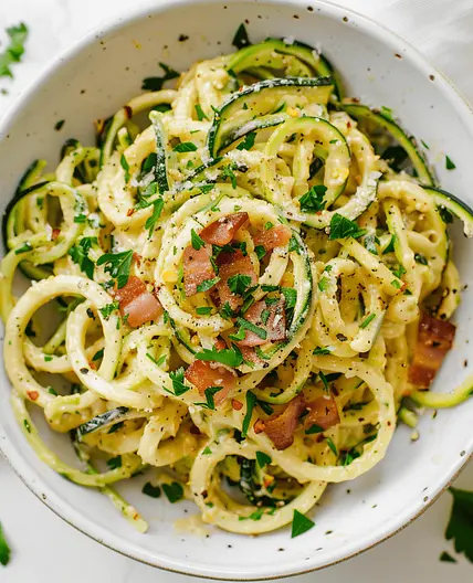 Zucchini Noodle Carbonara