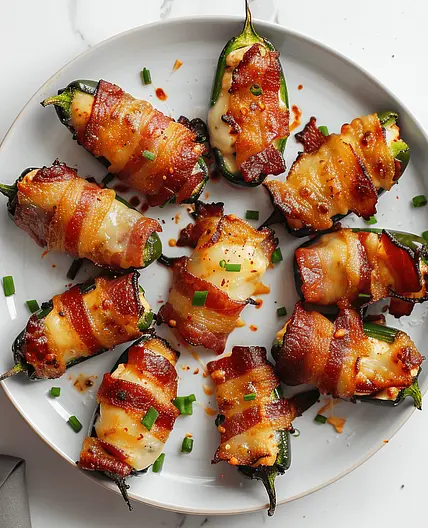 Cheesy Bacon-Wrapped Jalapeño Poppers