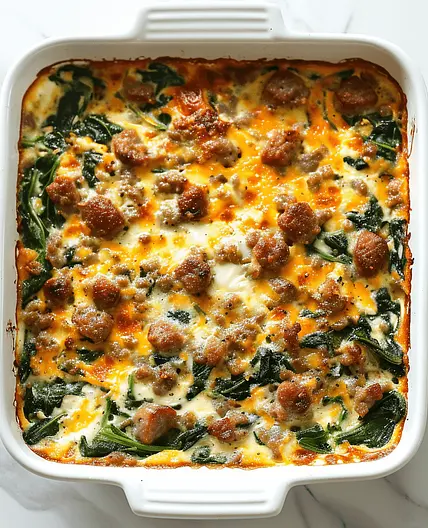 Savory Sausage and Spinach Breakfast Casserole