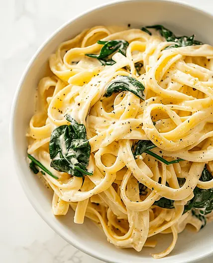 Creamy Garlic Parmesan Pasta with Spinach