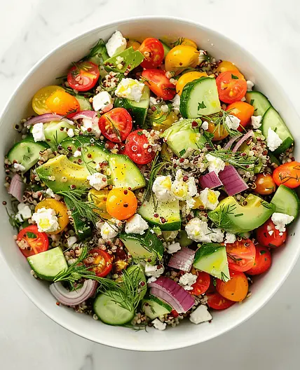 Quinoa Avocado Salad with Lemon-Dill Dressing