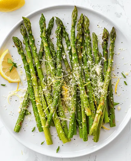 Lemon Garlic Asparagus with Parmesan