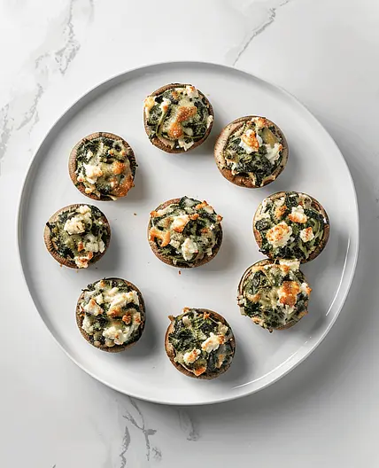 Savory Spinach and Feta Stuffed Mushrooms