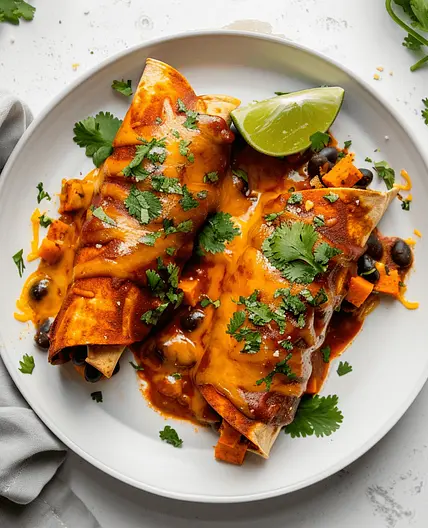 Sweet Potato and Black Bean Enchiladas