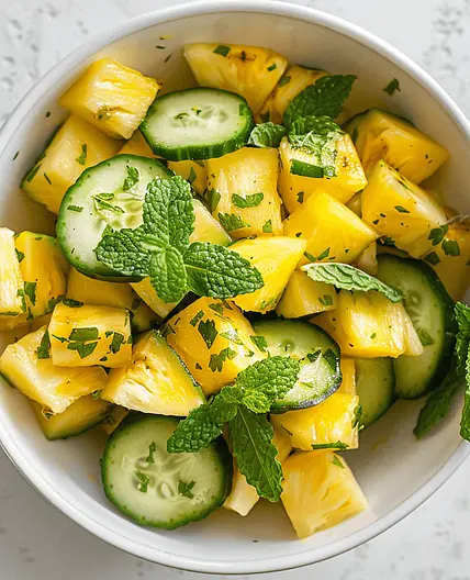 Pineapple Cucumber Salad with Mint