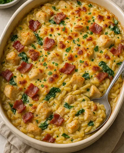 🥓 Chicken Bacon Orzo Pasta 🥓