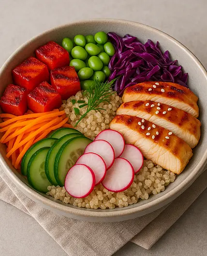 Poké riz poulet pastèque