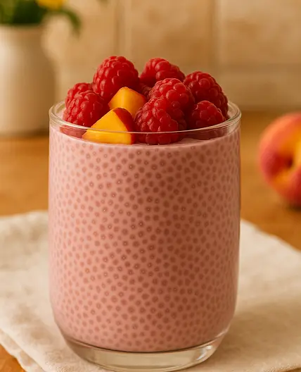 Pudding de chia brugnons framboises