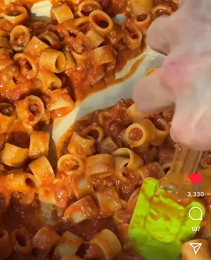 Sausage tomato pasta carbonara