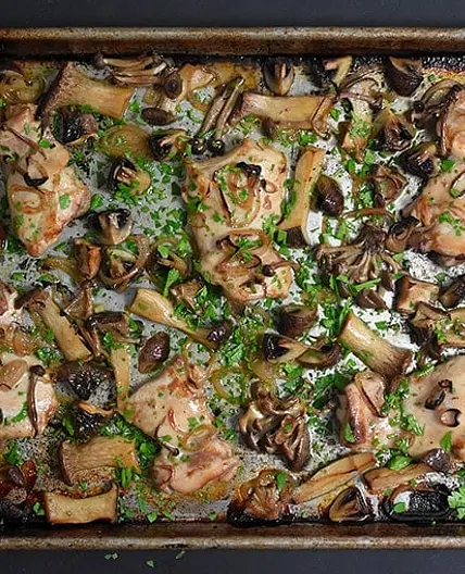 Sheet Pan Chicken and Mushrooms