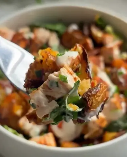 Smashed Potato Chicken Caesar Salad