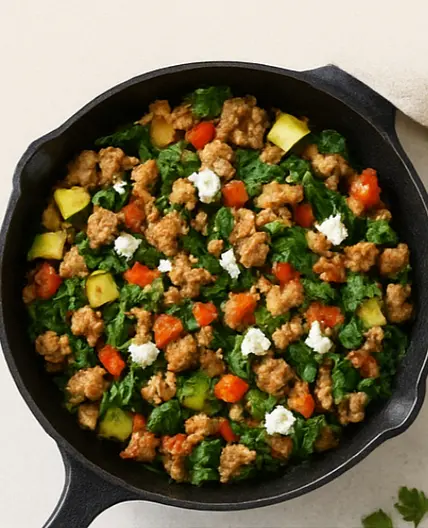 Mediterranean Sausage & Feta Skillet