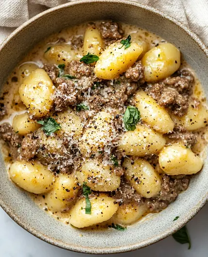 Creamy Ground Beef Gnocchi