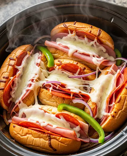 Slow Cooker Hot Subs