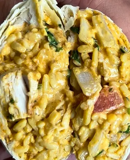 Creamy Chicken and Rice Burrito