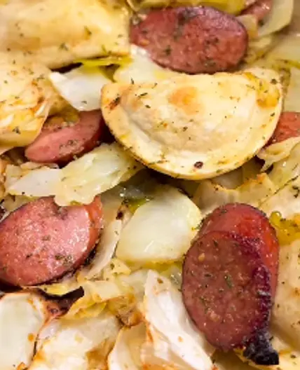 Cabbage and Sausage Bake