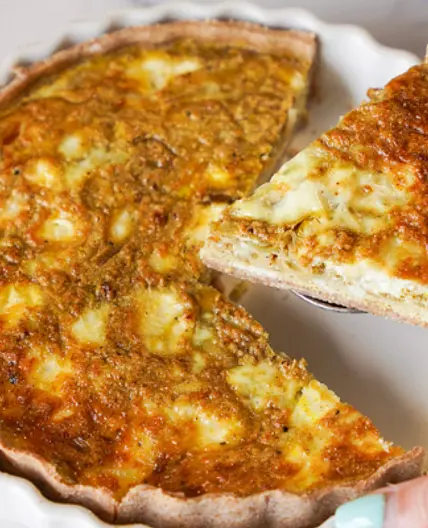 Onion and Goats Cheese Quiche