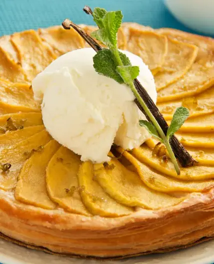 Tatin de mangue parfumée au gingembre