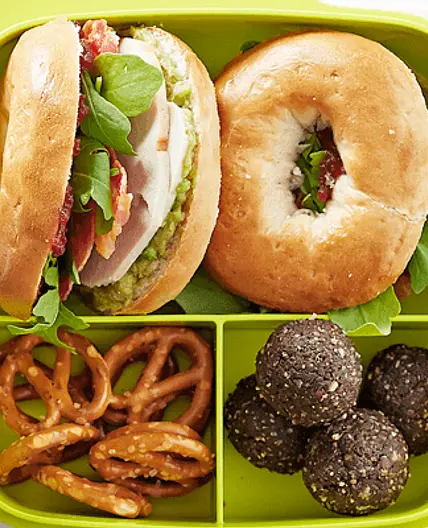 Turkey, bacon & avocado mini bagels