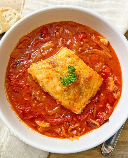 Rioja-Style Cod with Sauce | Bacalao a la Riojana