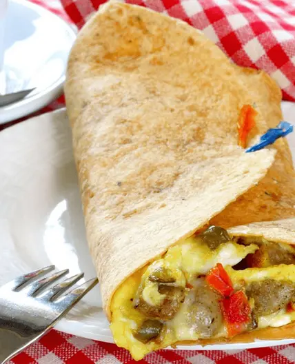 Scrambled Eggs and Sausage Wrap