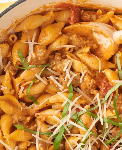 One-Pot Creamy Shells and Sausage