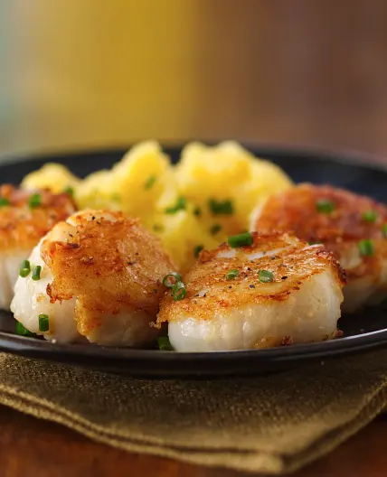Pan Seared Parmesan Scallops