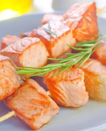 Brochettes de saumon