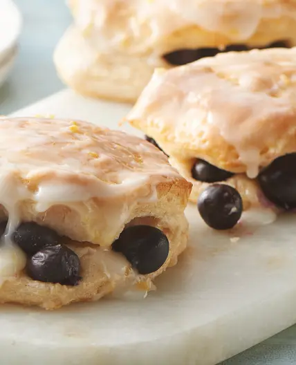 Blueberry Biscuits with Sweet Lemon Glaze