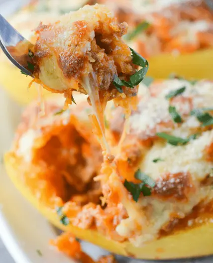 Low Carb Lasagna Stuffed Spaghetti Squash