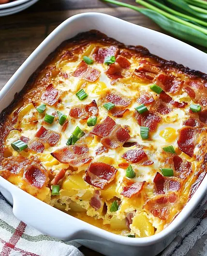 Bacon, Potato, and Egg Casserole