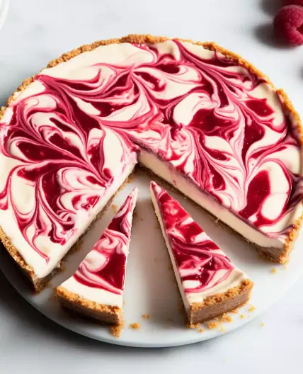 Raspberry Swirl Cheesecake
