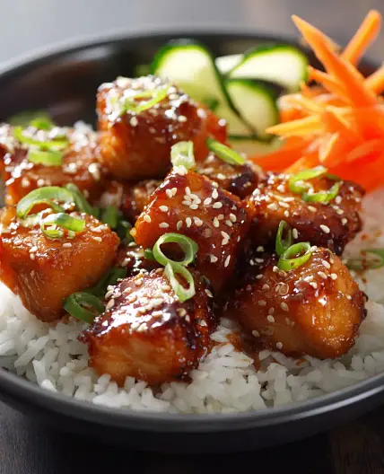 Honey Garlic Salmon Bites Bowl