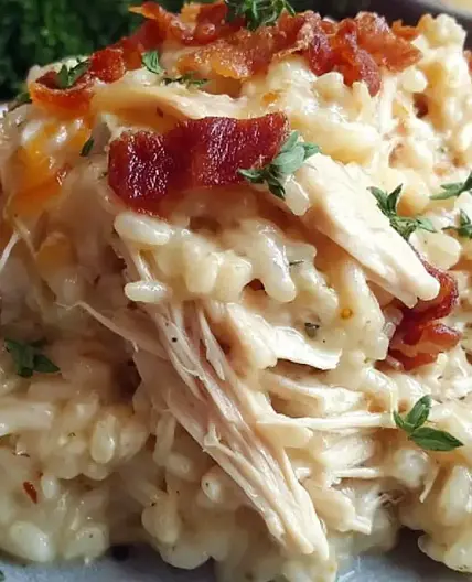 Dump-and-Bake Chicken Alfredo Rice Casserole