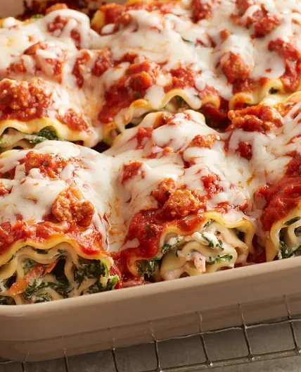 Cheesy Spinach Lasagna Rolls