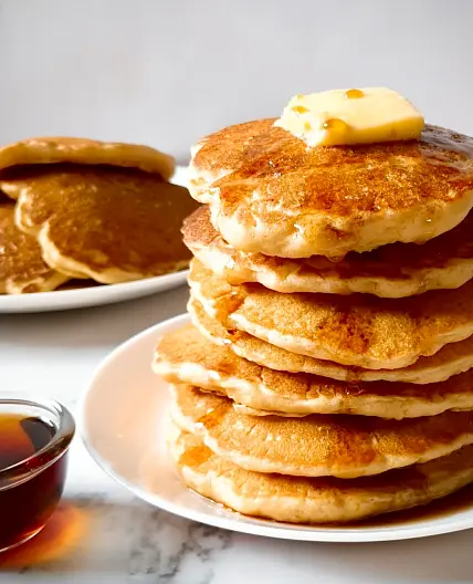 EASY Pancake Recipe without Milk (BEST Fluffy Pancakes!)