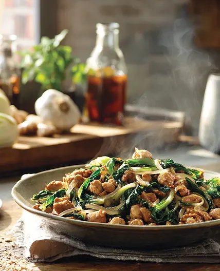 Amazing Vinegar Chicken and Bok Choy Stir Fry