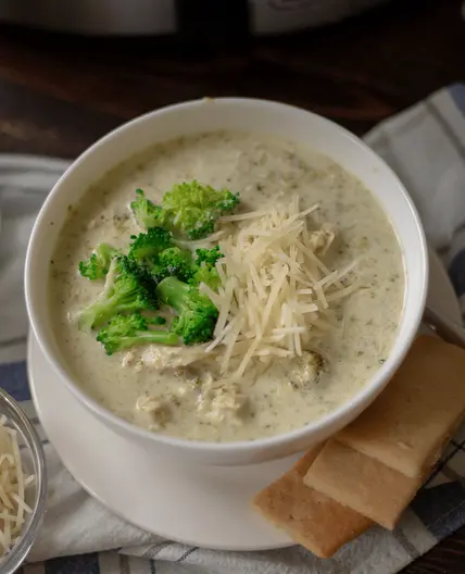 Chicken Broccoli Alfredo Soup | Keto, Crock Pot