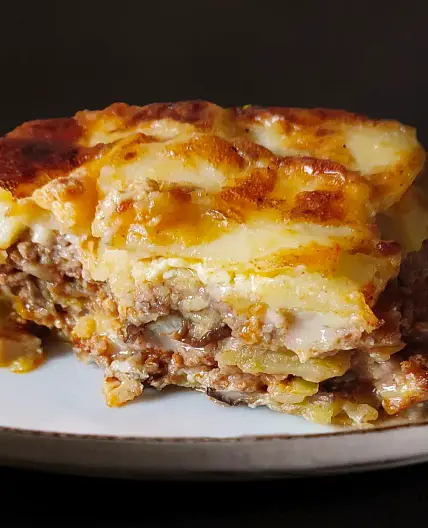 Porcini and Potato Moussaka with Bolognese