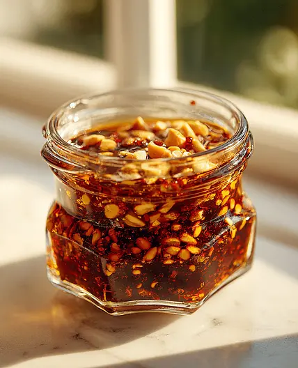 Chilicrisp – Chiliöl mit gehackten Erdnüssen