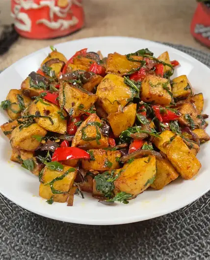 Potato and Spinach
