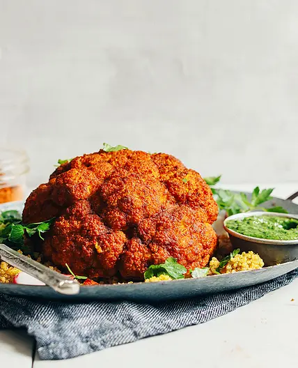 The Best Whole Roasted Cauliflower (5 Ingredients!)