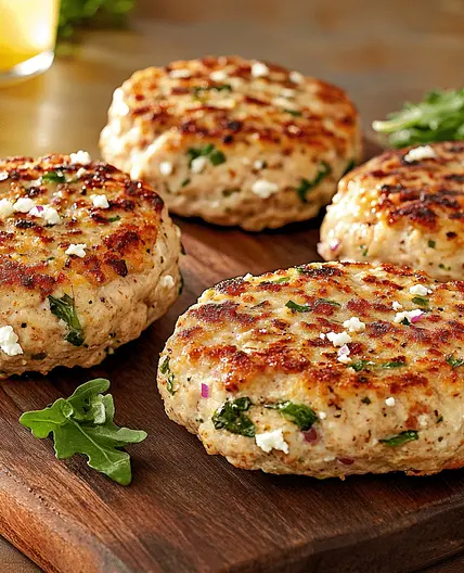 Appetizing Feta Arugula Turkey Burgers