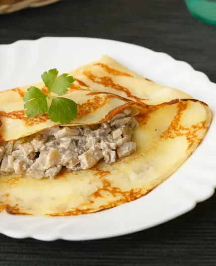 Crêpes aux champignons