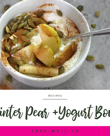 Winter Pear and Yogurt Bowl