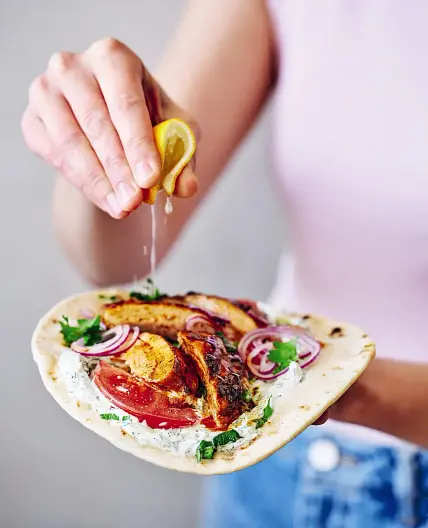 Lemon and Oregano Chicken Tzatziki Wraps